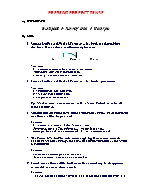 Present perfect tense