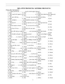 Relative pronouns/ adverbs/ pronouns