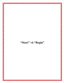 “Start” và “Begin” trong tiếng anh