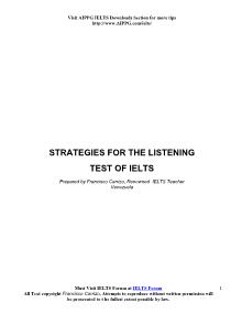 Strategies for the listening test of Ielts