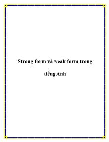 Strong form và weak form trong tiếng Anh