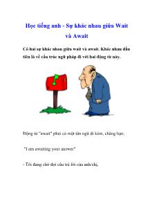 Sự khác nhau giữa Wait và Await