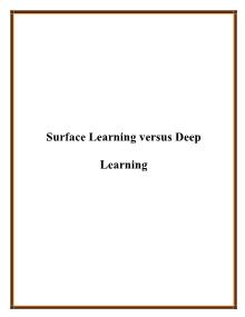 Surface Learning versus Deep Learning