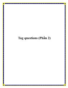 Tag questions (Phần 2)
