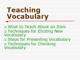 Teaching Vocabulary