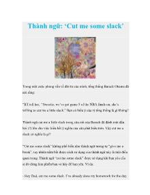 Thành ngữ: ‘Cut me some slack’