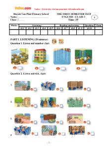 The first semester test English - Class 3