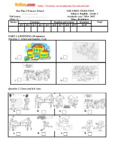 The first- Term test subject: Rnglish - grade 3