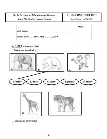 The second term test - Class: 4