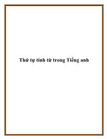 Thứ tự tính từ trong Tiếng anh