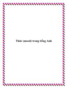 Thức (mood) trong tiếng Anh