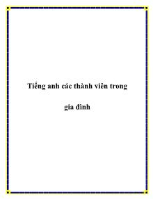 Tiếng anh các thành viên trong gia đình