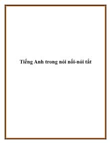 Tiếng Anh trong nói nối- nói tắt