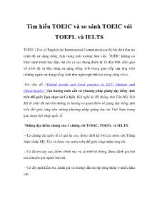 Tìm hiểu TOEIC và so sánh TOEIC với TOEFL và IELTS