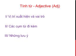 Tính từ - Adjective (Adj)