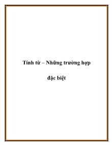 Tính từ – Những trường hợp đặc biệt