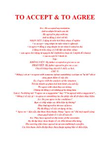 To accept & to agree