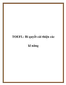 TOEFL: Bí quyết cải thiện các kĩ năng