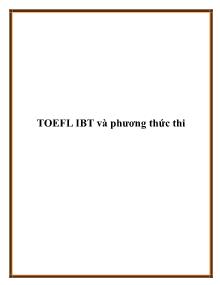TOEFL IBT và phương thức thi