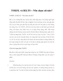 TOEFL và IELTS – Nên chọn cái nào?