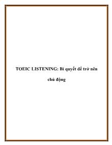 Toeic listening: bí quyết để trở nên chủ động