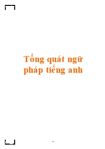 Tổng quát ngữ pháp tiếng anh