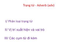 Trạng từ - Adverb (adv)