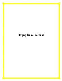 Trạng từ về hành vi