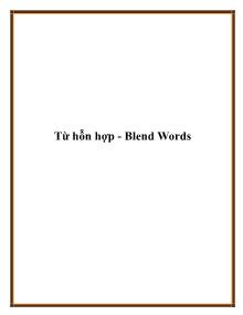 Từ hỗn hợp - Blend Words