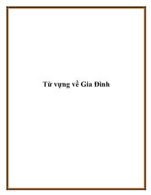 Từ vựng về Gia Đình