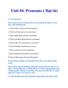 Unit 04. Pronouns ( Đại từ)