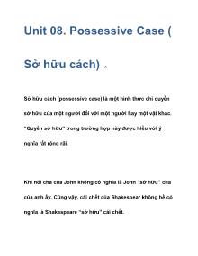 Unit 08. Possessive Case ( Sở hữu cách)