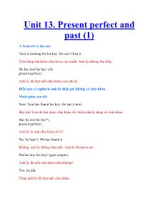 Unit 13. Present perfect and past (1)