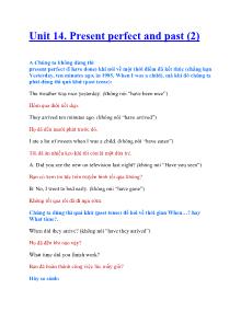 Unit 14. Present perfect and past (2)