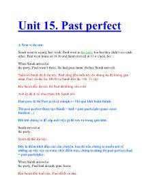 Unit 15. Past perfect