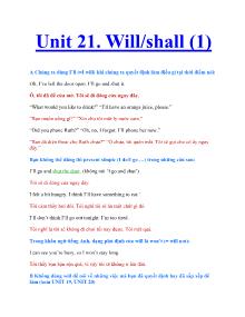 Unit 21. Will/shall (1)