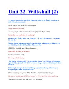 Unit 22. Will/shall (2)