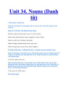 Unit 34. Nouns (Danh từ)