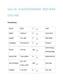 Unit 36: A questionaire