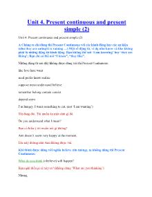 Unit 4. Present continuous and present simple (2)