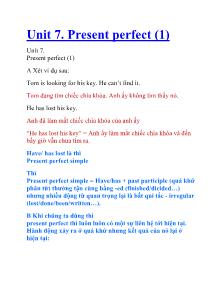 Unit 7. Present perfect (1)