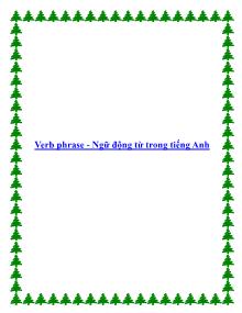 Verb phrase - Ngữ động từ trong tiếng Anh