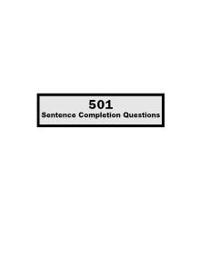 501Sentence Completion Questions