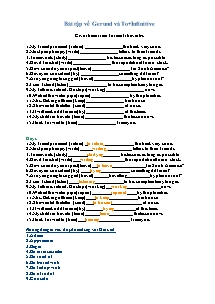 Bài tập về Gerund và To+Infinitive