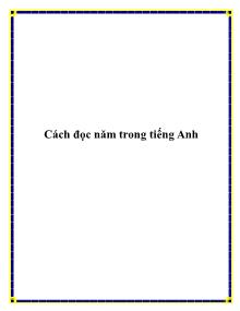 Cách đọc năm trong tiếng Anh