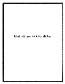 Giải mã cụm từ City slicker