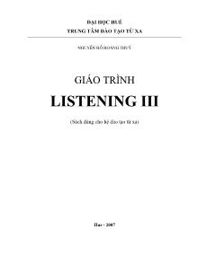 Giáo trình Listening III (Phần 1)