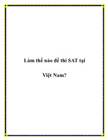 Làm thế nào để thi SAT tại Việt Nam?