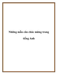 Những mẫu câu chúc mừng trong tiếng Anh