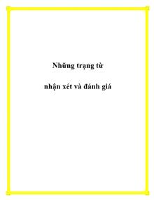 Những trạng từ nhận xét và đánh giá